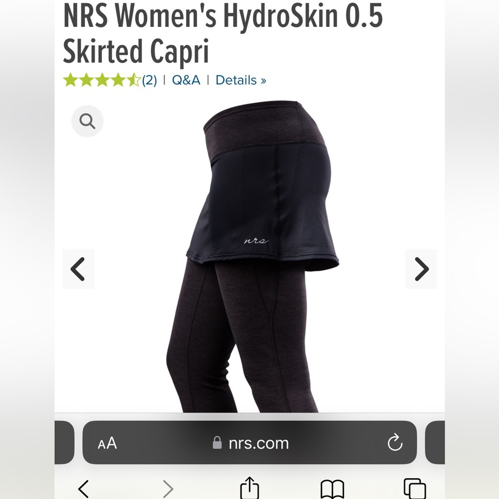 NRS Women’s HydroSkin 0.5 Capris with Skirt Size Small